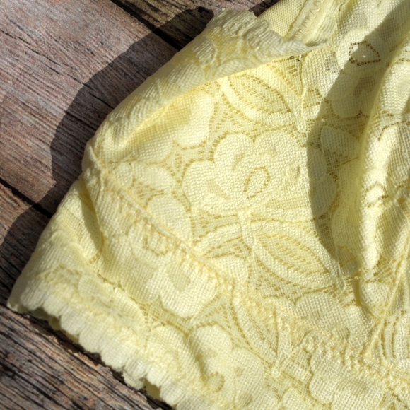 Free People Galloon Lace Racerback Bralette Lemon Yellow - Picture 3 of 12